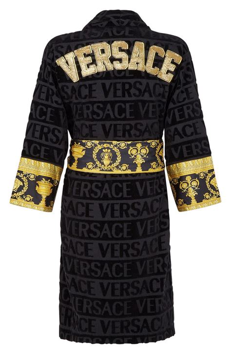 black versace robe|versace baroque bathrobe.